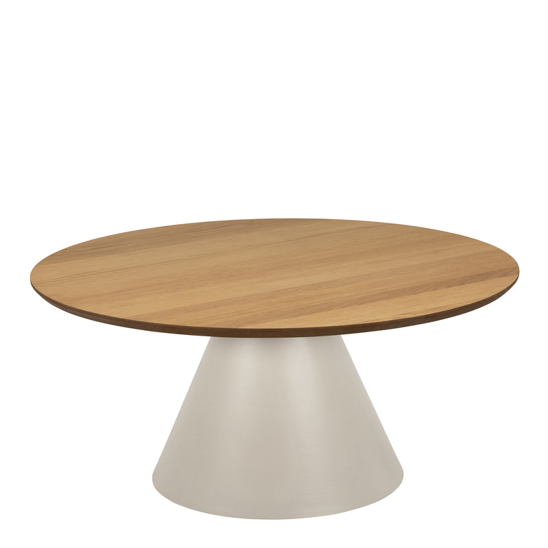 Soli Round Coffee Table in Oak/Grey 85x40cm – image 1