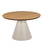Soli Low Round Coffee Table in Oak/Grey 65x43cm – image 1