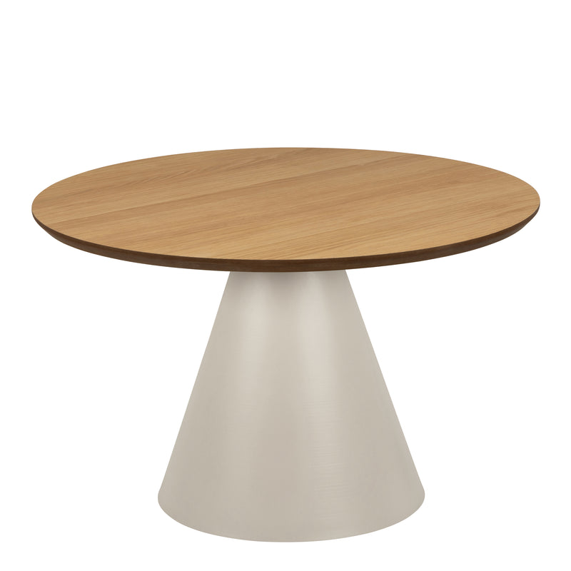 Soli Low Round Coffee Table in Oak/Grey 65x43cm – image 1