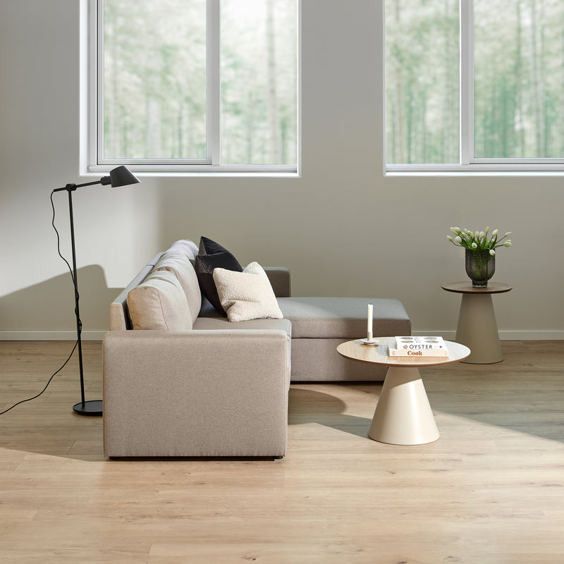 Soli Low Round Coffee Table in Oak/Grey 65x43cm – image 3