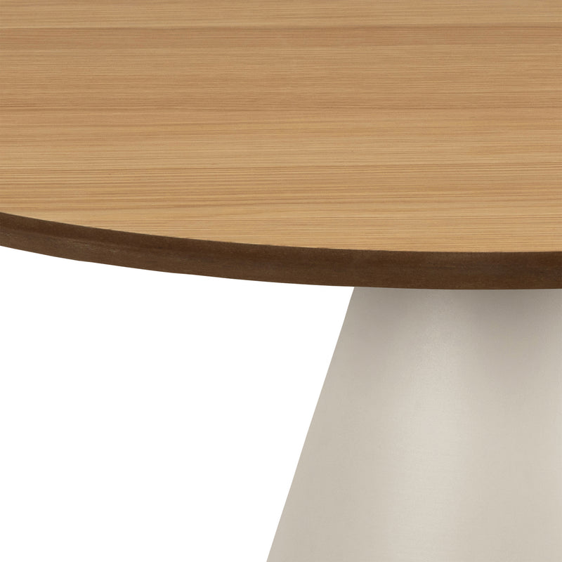 Soli Low Round Coffee Table in Oak/Grey 65x43cm – image 4