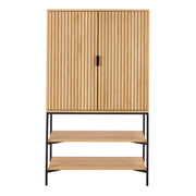 Jaipur Cabinet 2 Doors 3 Shelves With Oak Lamella Front – image 2
