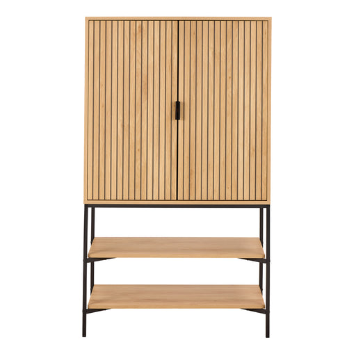 Jaipur Cabinet 2 Doors 3 Shelves With Oak Lamella Front – image 2
