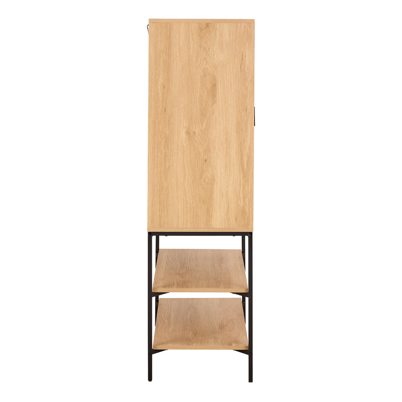 Jaipur Cabinet 2 Doors 3 Shelves With Oak Lamella Front – image 3