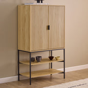 Jaipur Cabinet 2 Doors 3 Shelves With Oak Lamella Front – image 5