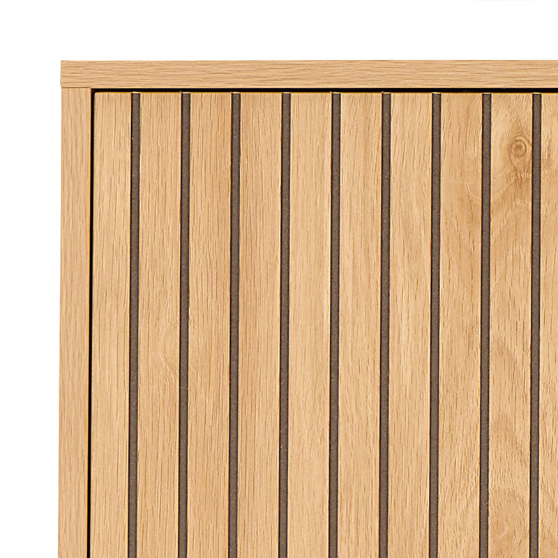 Jaipur Cabinet 2 Doors 3 Shelves With Oak Lamella Front – image 6
