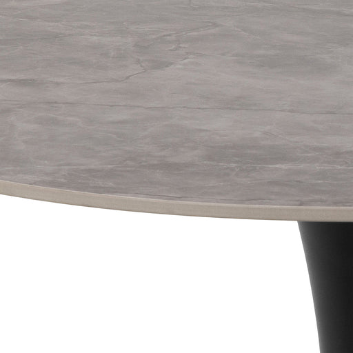 Malta Ceramic Round Dining Table Grey/Black 90x75 cm – image 2