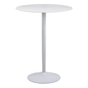 Malta Ceramic Round Bar Table – White – image 1