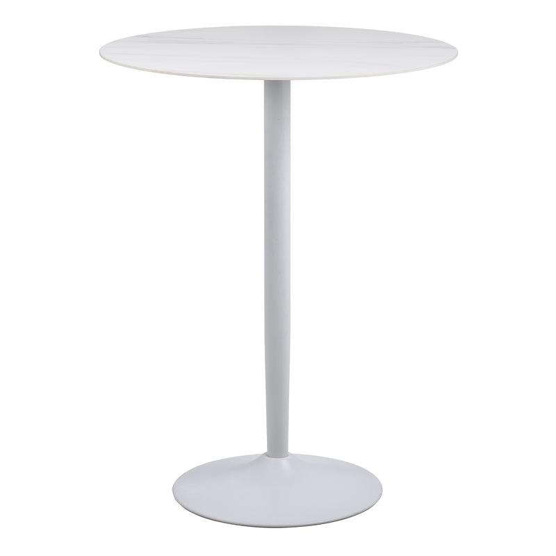 Malta Ceramic Round Bar Table – White – image 1