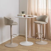 Malta Ceramic Round Bar Table – White – image 2