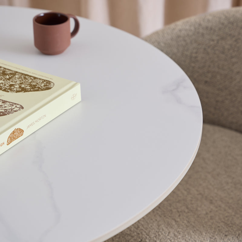 Malta Ceramic Round Bar Table – White – image 3