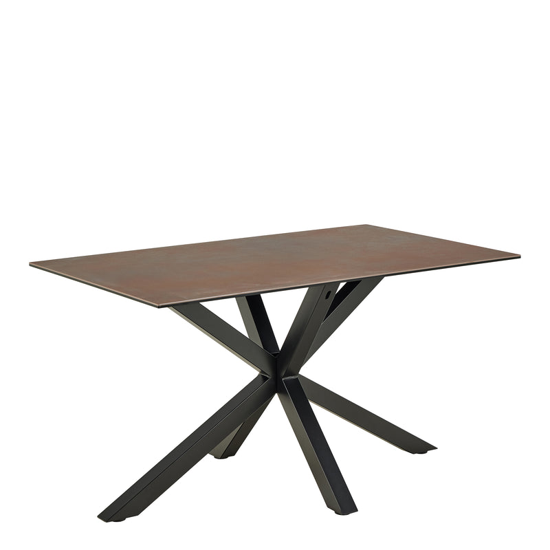 Heaven Dining Table with Ceramic Rusty Brown Top 135cm Included 4 Dean Beige Swivel Dining Chair – image 2