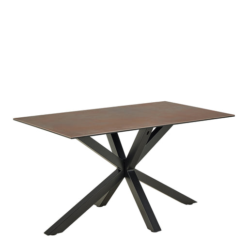 Heaven Dining Table with Ceramic Rusty Brown Top 135cm Included 4 Dean Beige Swivel Dining Chair – image 2