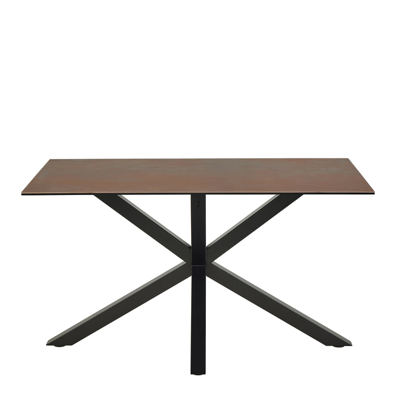 Heaven Dining Table with Ceramic Rusty Brown Top 135cm Included 4 Dean Beige Swivel Dining Chair – image 3