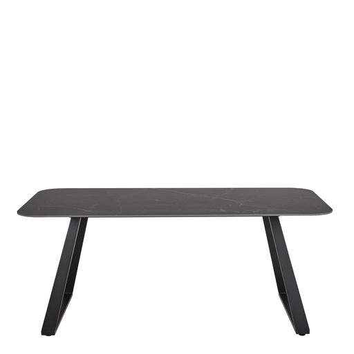 Antalya Dining Table with Black Ceramic Top & Black Metal Base – image 2