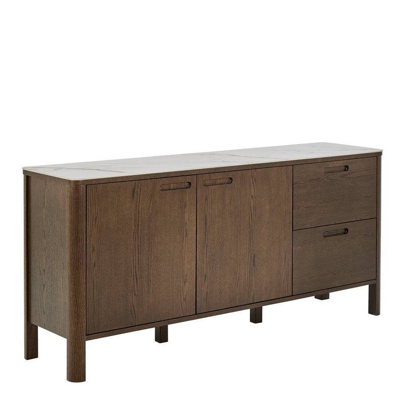 Southampton Sideboard With 2 Doors 2 Drawers and 2 Shelves in Cream Ceramic – image 1