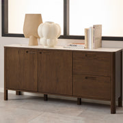 Southampton Sideboard With 2 Doors 2 Drawers and 2 Shelves in Cream Ceramic – image 8