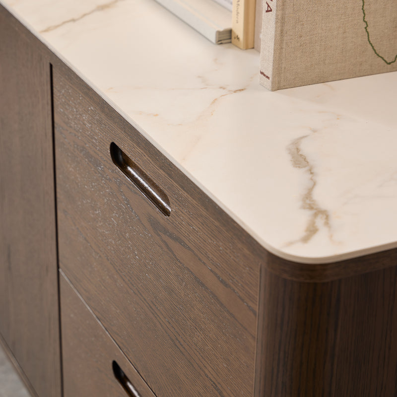 Southampton Sideboard With 2 Doors 2 Drawers and 2 Shelves in Cream Ceramic – image 9