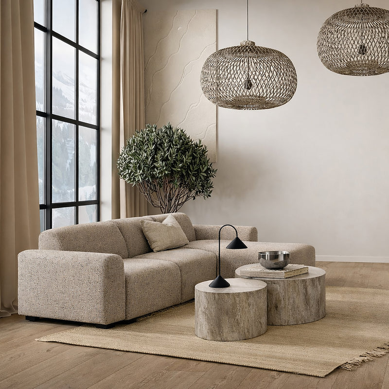 Midfield 2-Seater Chaiselongue Sofa LHF (Reversible Module) in Cona Boucle 1 Fabric, Base – Right-Hand – image 6