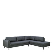 Omaha Corner Sofa With Open End RHF, Dark 19 Fabric, Base Steel – Grey – image 1