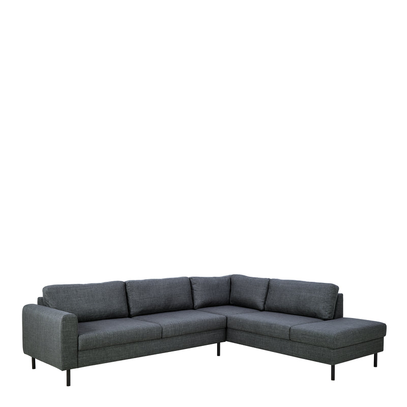 Omaha Corner Sofa With Open End RHF, Dark 19 Fabric, Base Steel – Grey – image 1