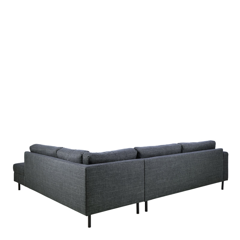 Omaha Corner Sofa With Open End RHF, Dark 19 Fabric, Base Steel – Grey – image 2