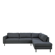 Omaha Corner Sofa With Open End RHF, Dark 19 Fabric, Base Steel – Grey – image 3