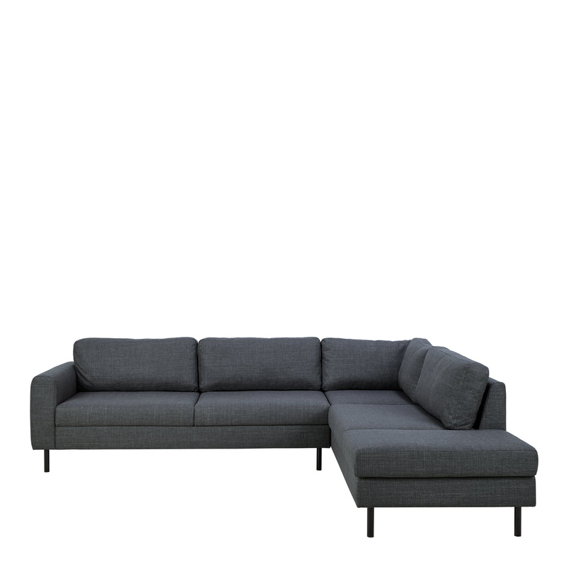 Omaha Corner Sofa With Open End RHF, Dark 19 Fabric, Base Steel – Grey – image 3