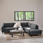 Omaha Corner Sofa With Open End RHF, Dark 19 Fabric, Base Steel – Grey – image 4