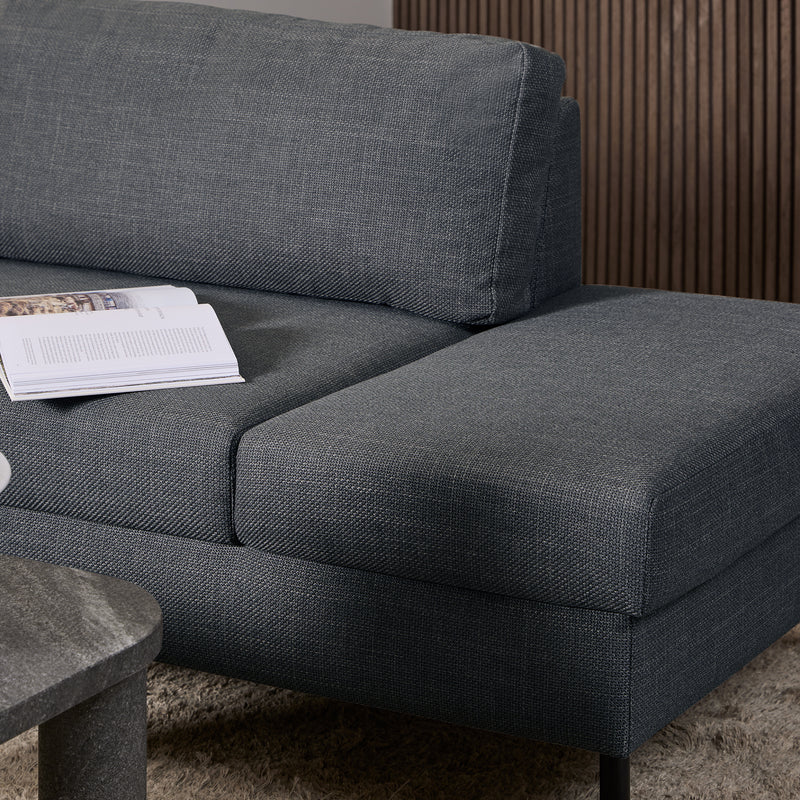 Omaha Corner Sofa With Open End RHF, Dark 19 Fabric, Base Steel – Grey – image 5