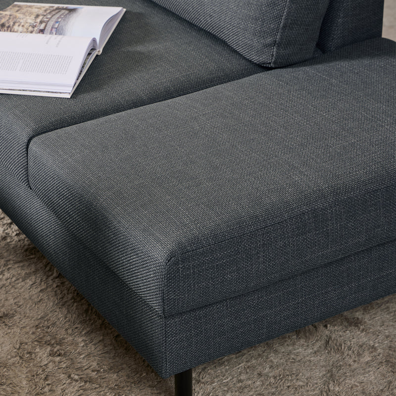 Omaha Corner Sofa With Open End RHF, Dark 19 Fabric, Base Steel – Grey – image 6