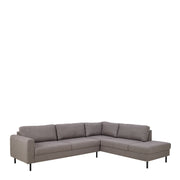 Omaha Corner Sofa With Open End RHF, Dark 19 Fabric, Base Steel – Brown – image 1
