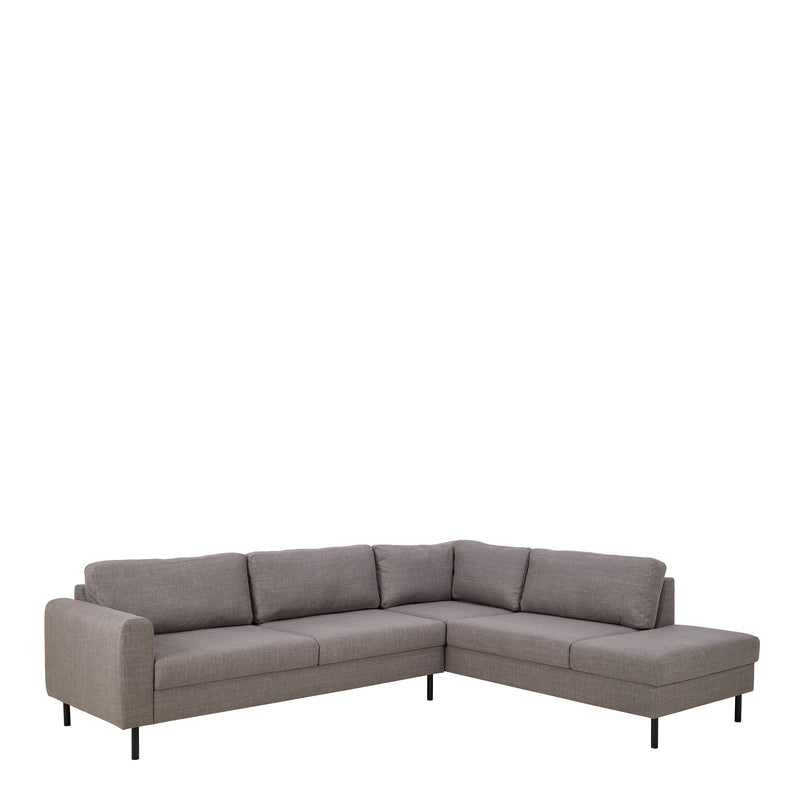 Omaha Corner Sofa With Open End RHF, Dark 19 Fabric, Base Steel – Brown – image 1