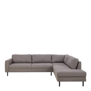 Omaha Corner Sofa With Open End RHF, Dark 19 Fabric, Base Steel – Brown – image 2