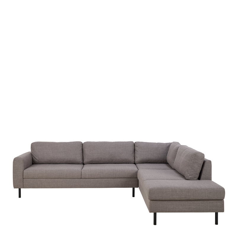 Omaha Corner Sofa With Open End RHF, Dark 19 Fabric, Base Steel – Brown – image 2
