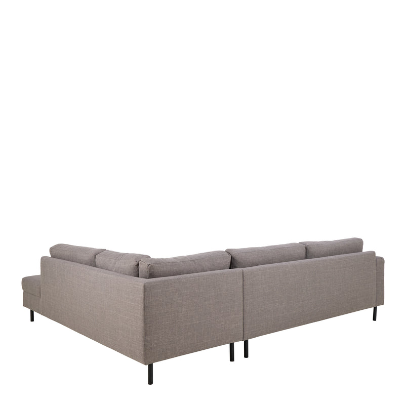 Omaha Corner Sofa With Open End RHF, Dark 19 Fabric, Base Steel – Brown – image 3