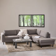 Omaha Corner Sofa With Open End RHF, Dark 19 Fabric, Base Steel – Brown – image 4