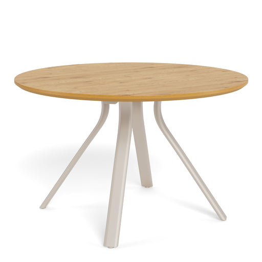 Bristol Round Dining Table in Wild Oak & Grey Metal Base – image 1