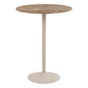 Malta Round Bar Table in Brown Ceramic with Grey Base – image 1