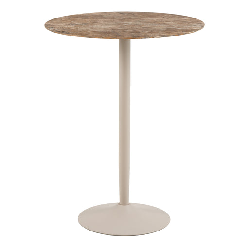 Malta Round Bar Table in Brown Ceramic with Grey Base – image 1
