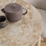 Malta Round Bar Table in Brown Ceramic with Grey Base – image 4