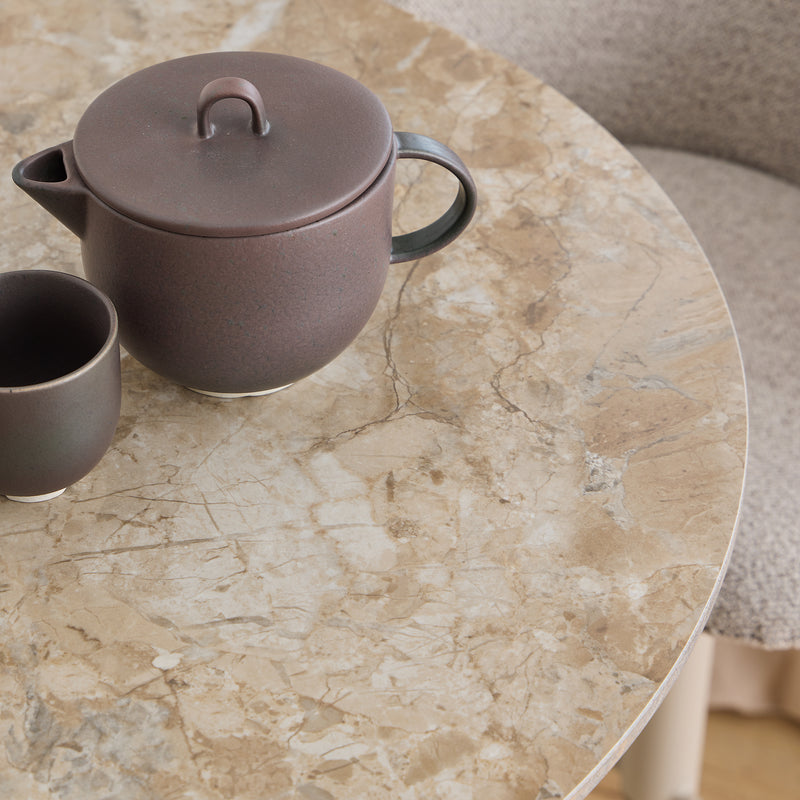 Malta Round Bar Table in Brown Ceramic with Grey Base – image 4
