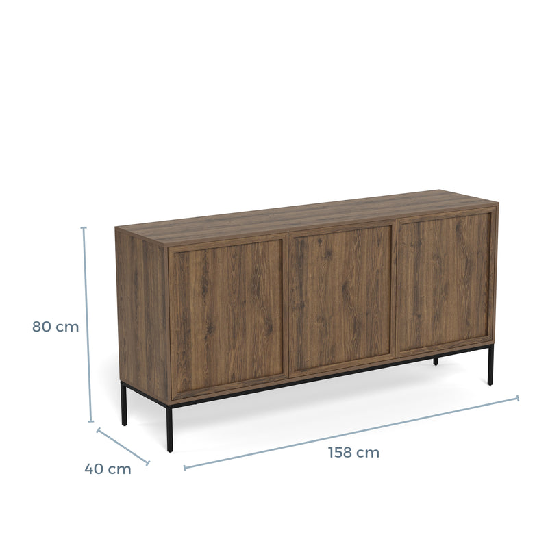 Palmdale Sideboard with 3 Doors in Smoked Oak – image 12