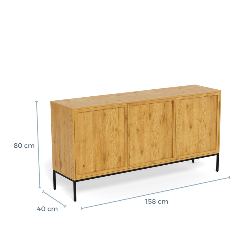 Palmdale Sideboard with 3 Doors in Wild Oak – image 13